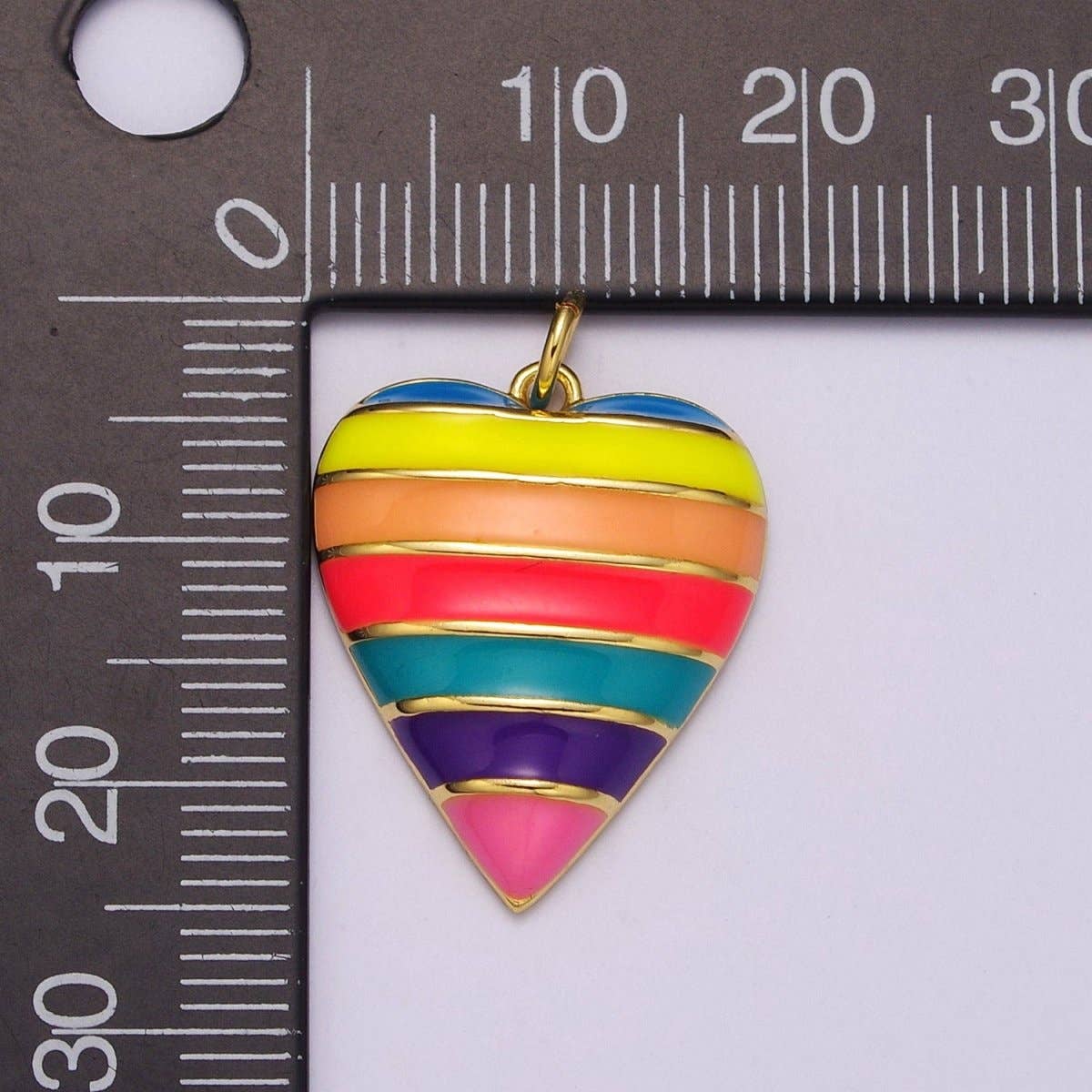 Enamel Rainbow Heart Pendant