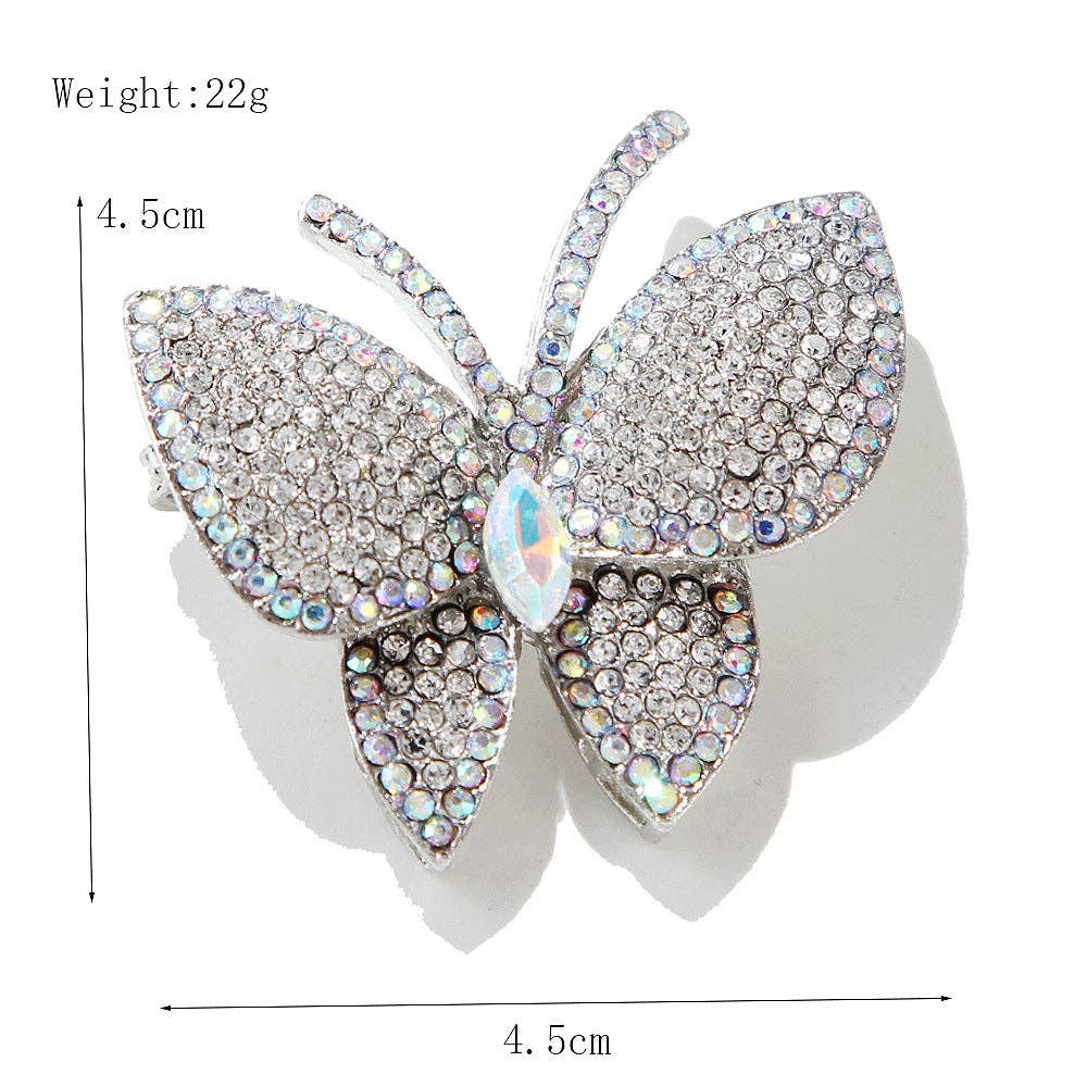 Rhinestone Butterfly Insect Brooch Pin