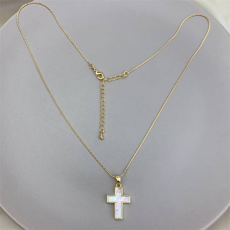 Mother Of Pearl Cross Pendant