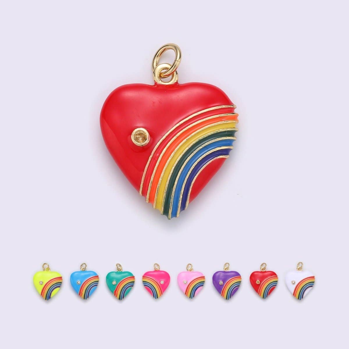 Rainbow Enamel Pendant