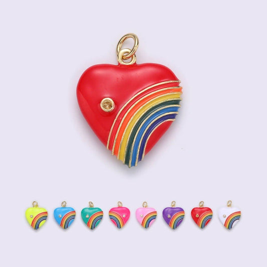 Rainbow Enamel Pendant