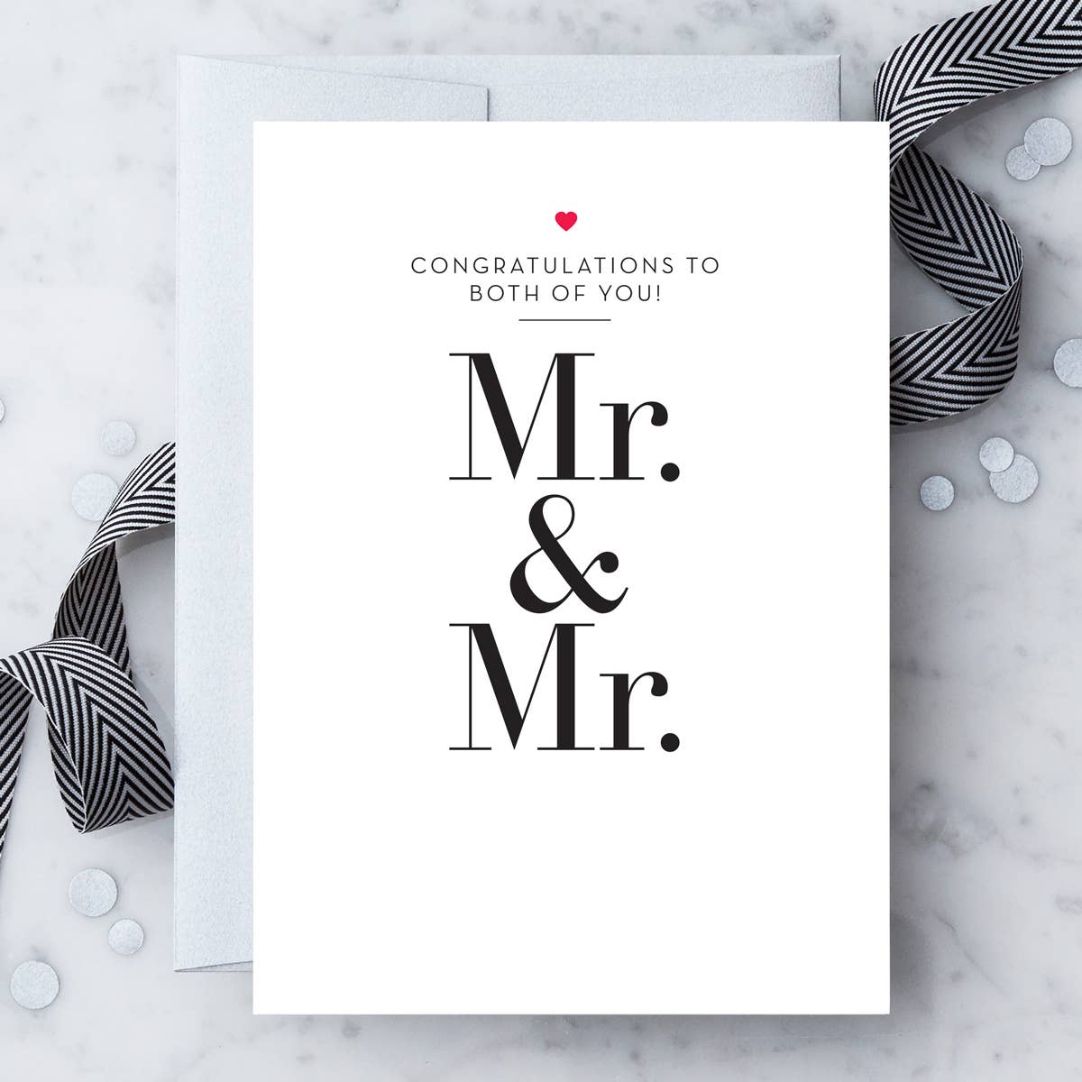 "Mr. & Mr." Wedding Congratulations Greeting Card