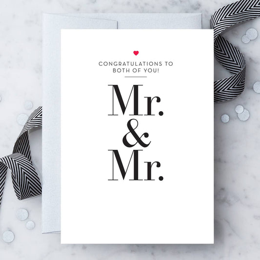 "Mr. & Mr." Wedding Congratulations Greeting Card