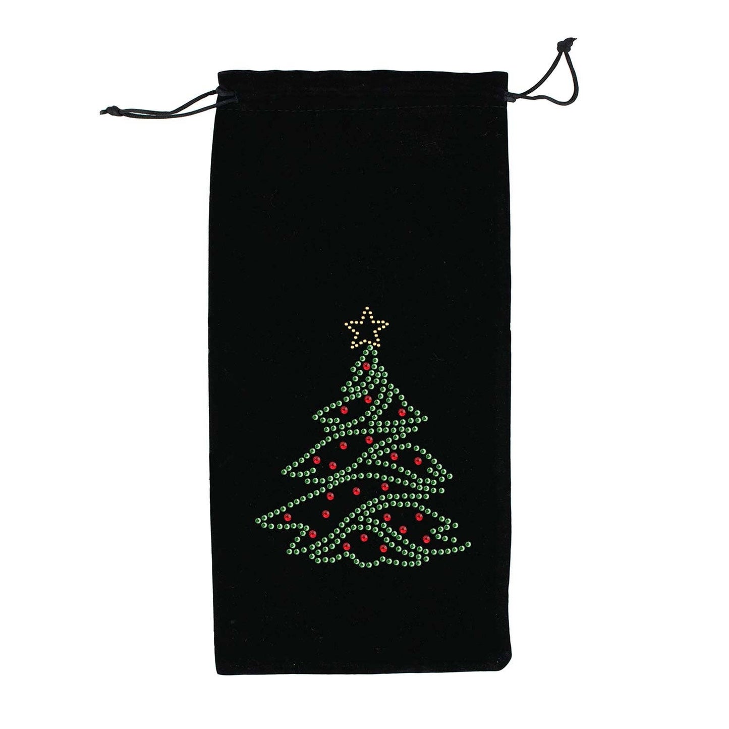 Christmas Tree Rhinestone Wine Bag