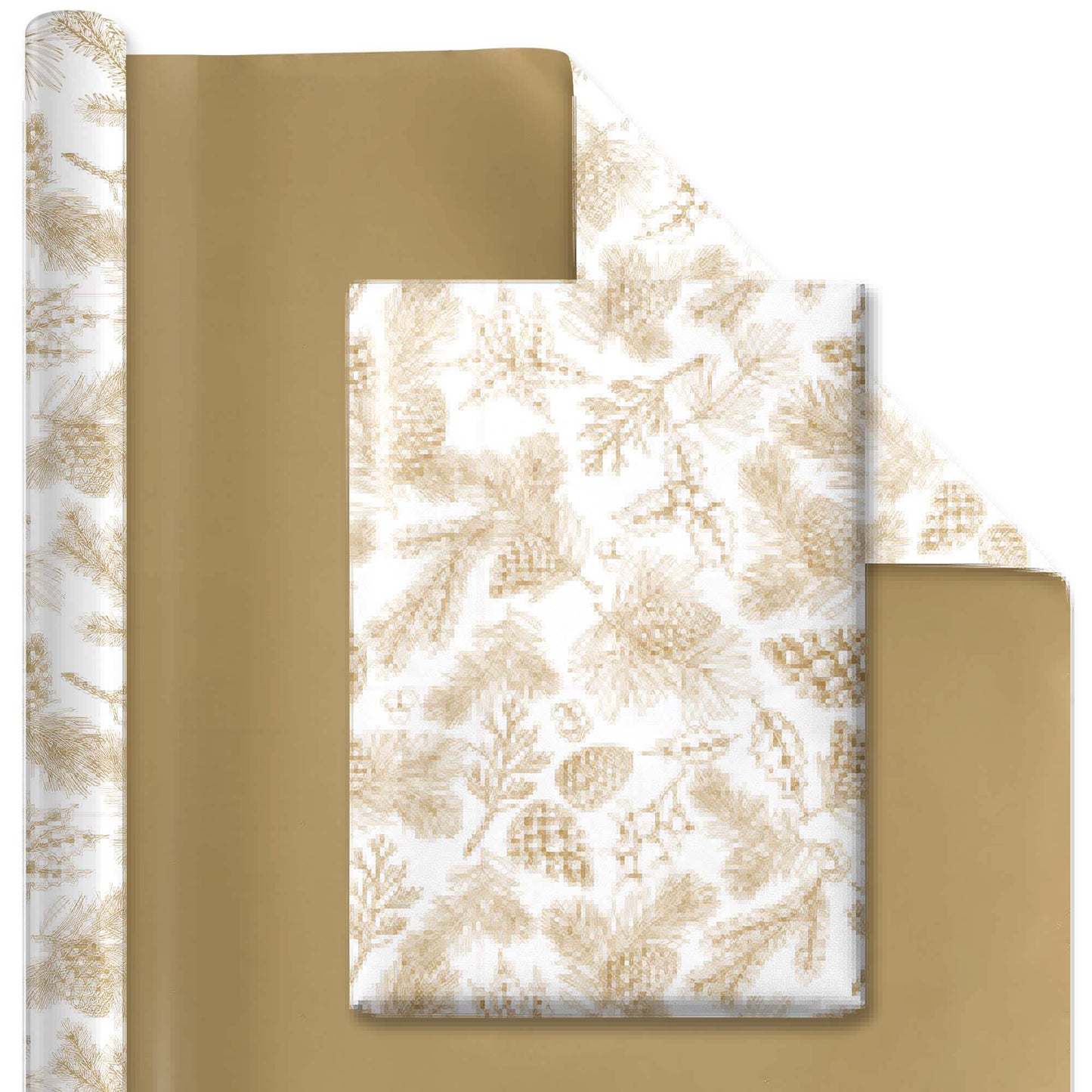 30" x 10' Wrapping Paper Bundle (4-pack) | Holiday Botanical