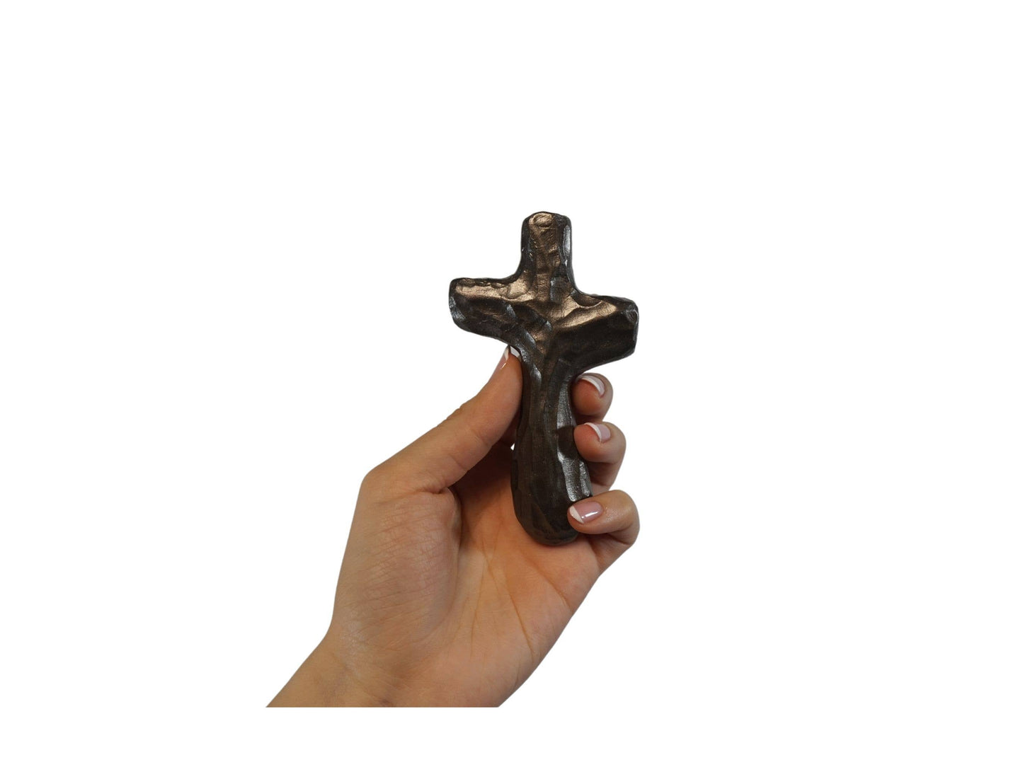 Journey Holding Cross - Aged Silver