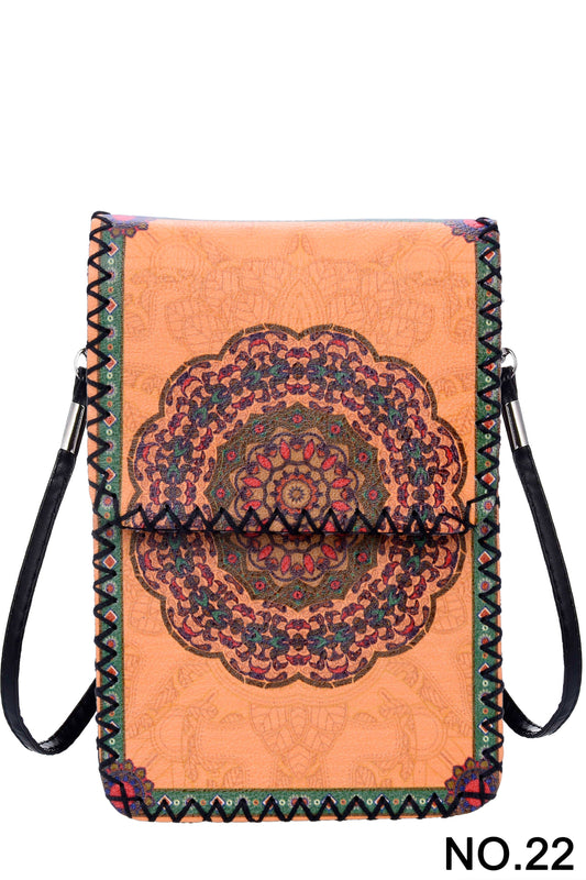 Medallion Printed Crossbody - Orange