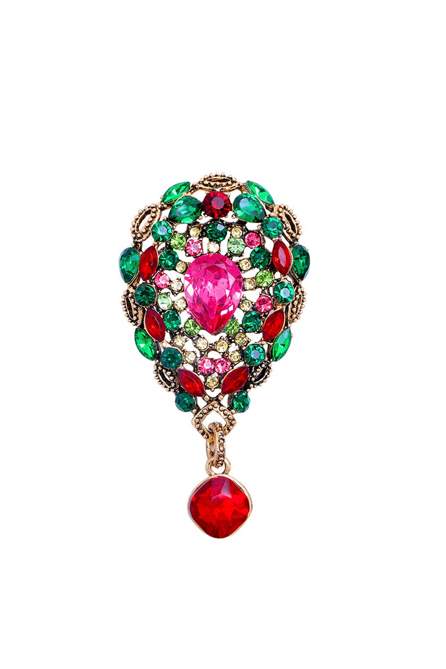 Teardrop Rhinestone Brooch