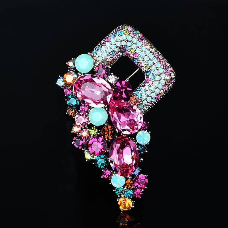 Floral Rhinestone Pin