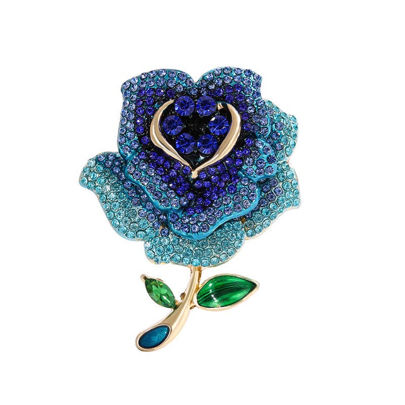 Rose Rhinestone Alloy Brooch