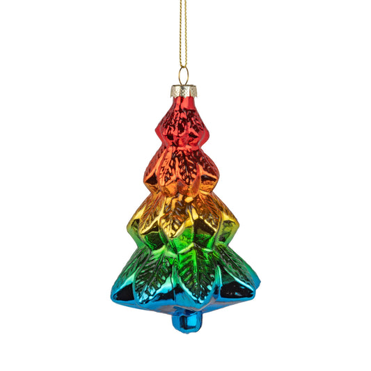 5 Inch Glass Rainbow Tree Ornament