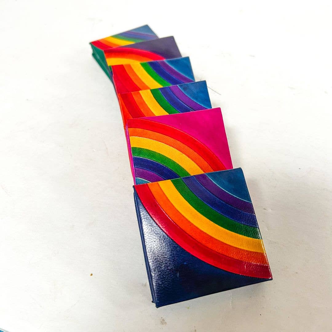 Rainbow Leather Coin Purse