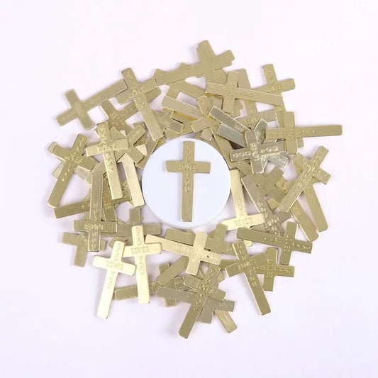 Pocket Cross God Loves You Gold