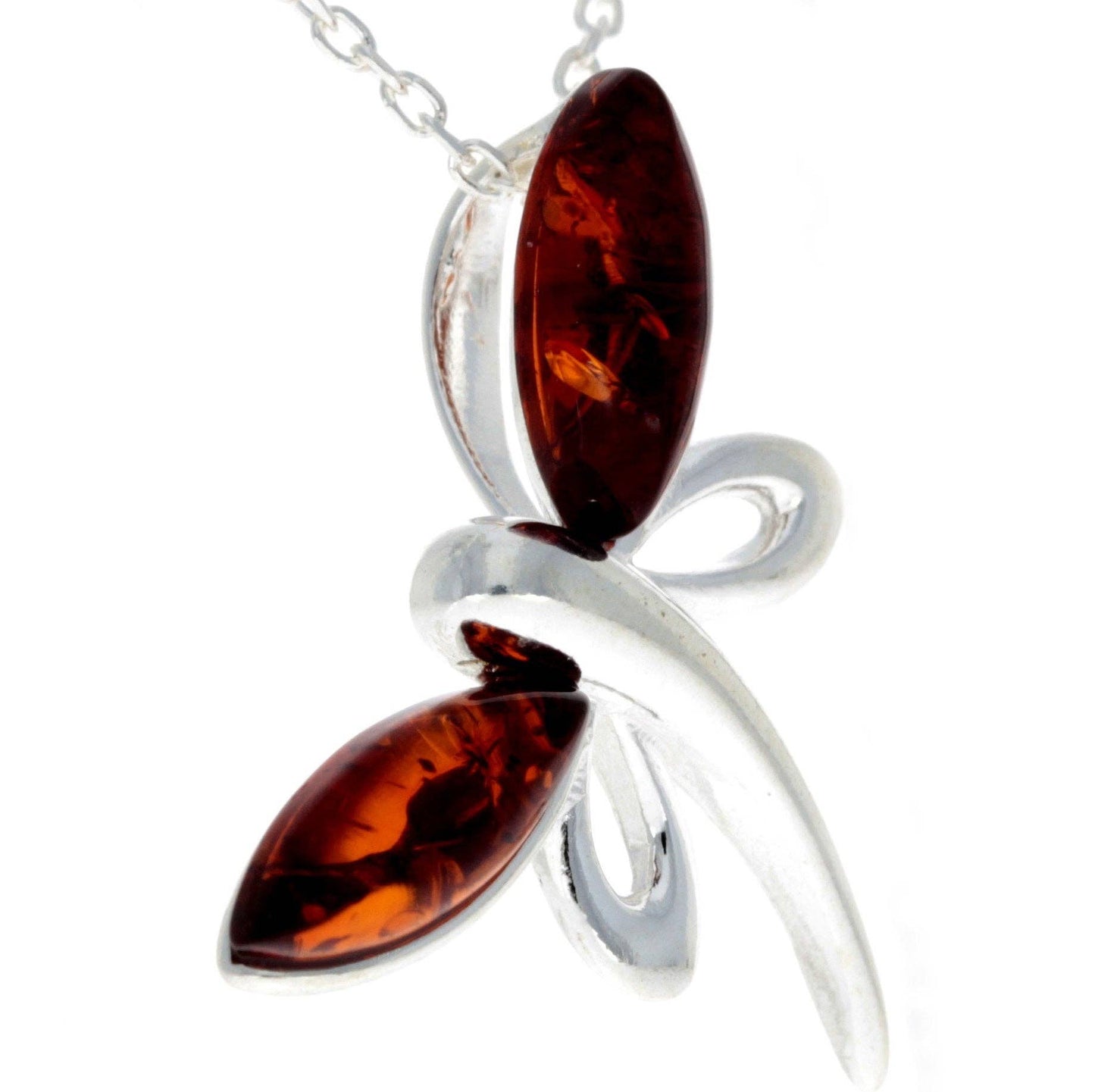 925 Sterling Silver Butterfly with Baltic Amber