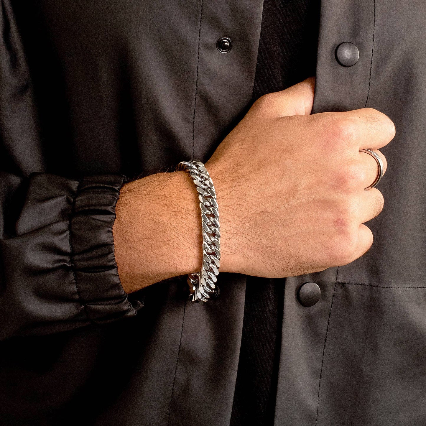 Invicta Jewelry Double Curb Chain Steel Bracelet (10mm) - 8"