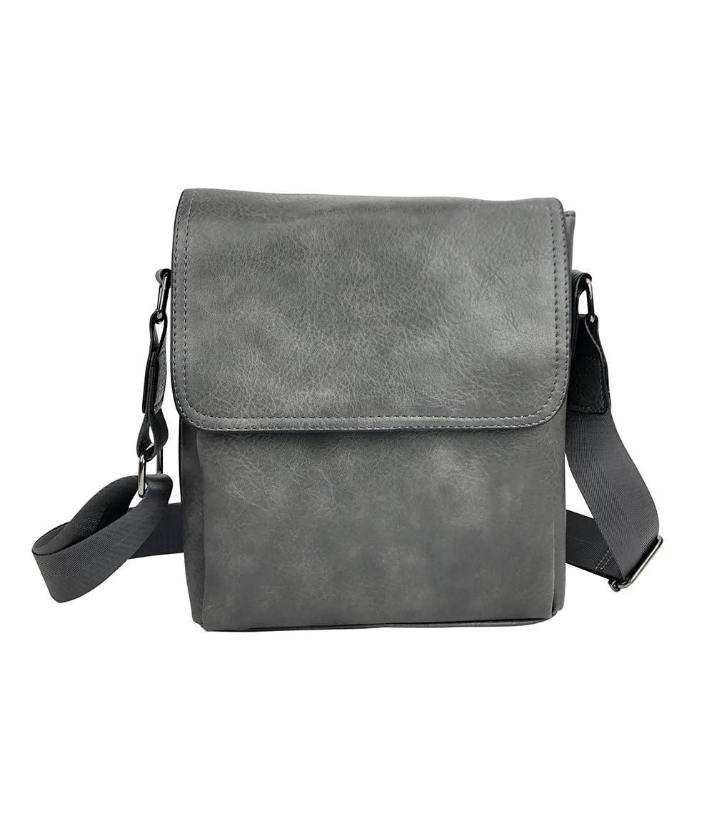 Vegan Leather Messenger Crossbody Bag