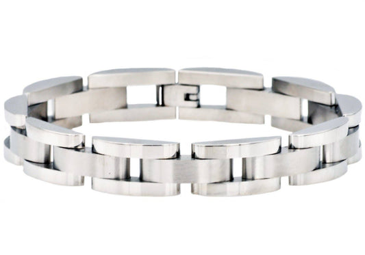 Men's Curved Link Stainless Steel Bracelet