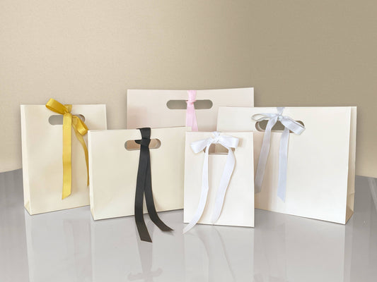 Soft Light Beige Cutout Handle Gift Bag
