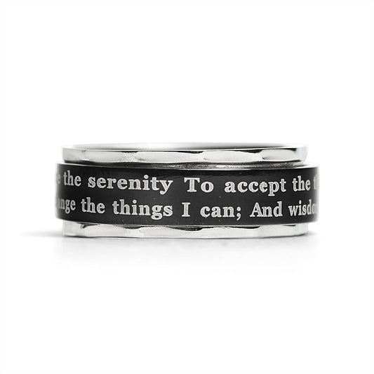Polished Serenity Prayer Spinner Ring