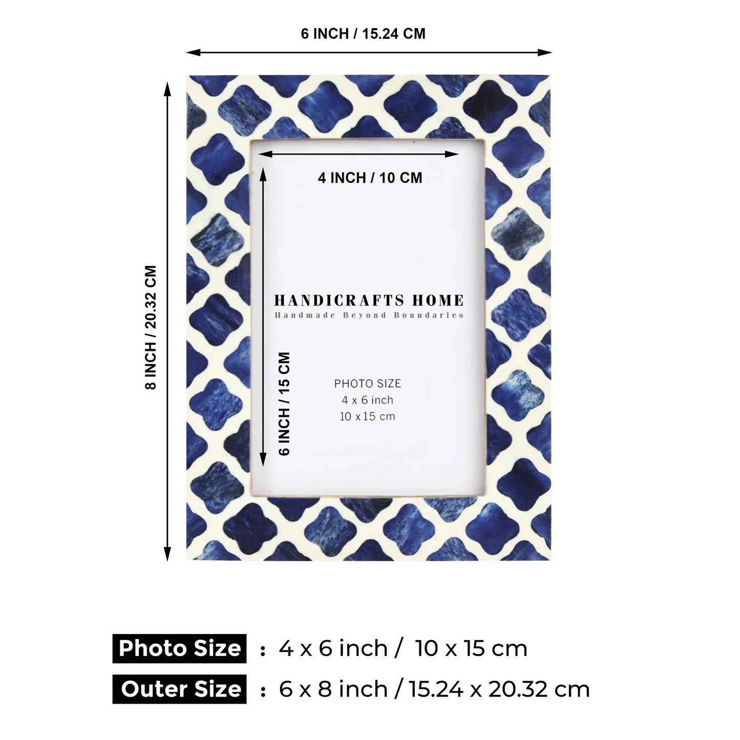 Picture Frame Indigo Blue & White