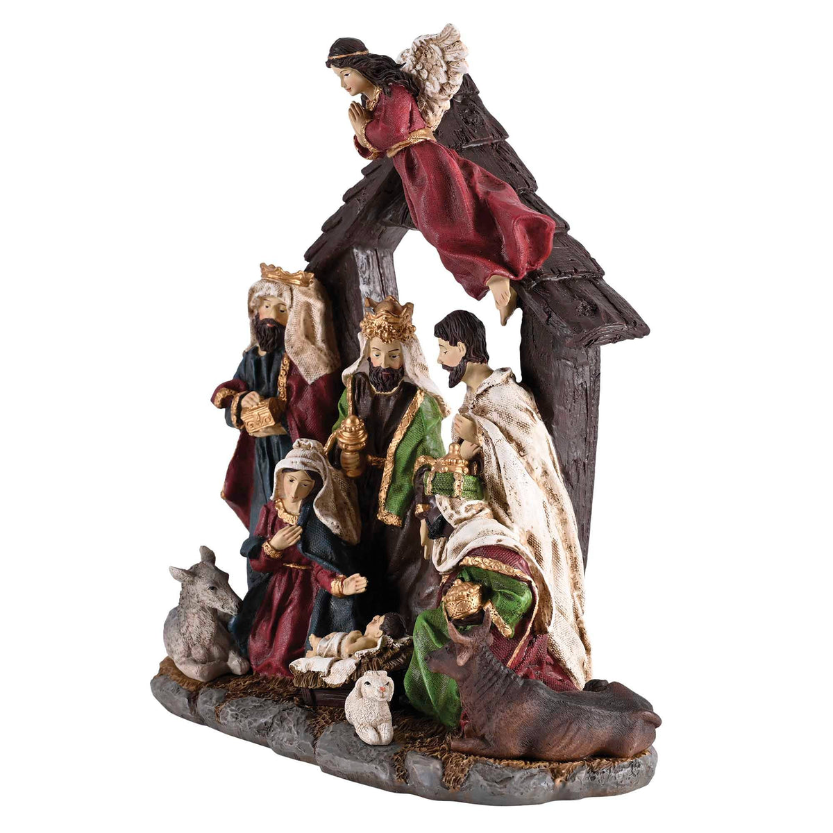 Nativity Holy Family Animals Creche - 12.5" tall