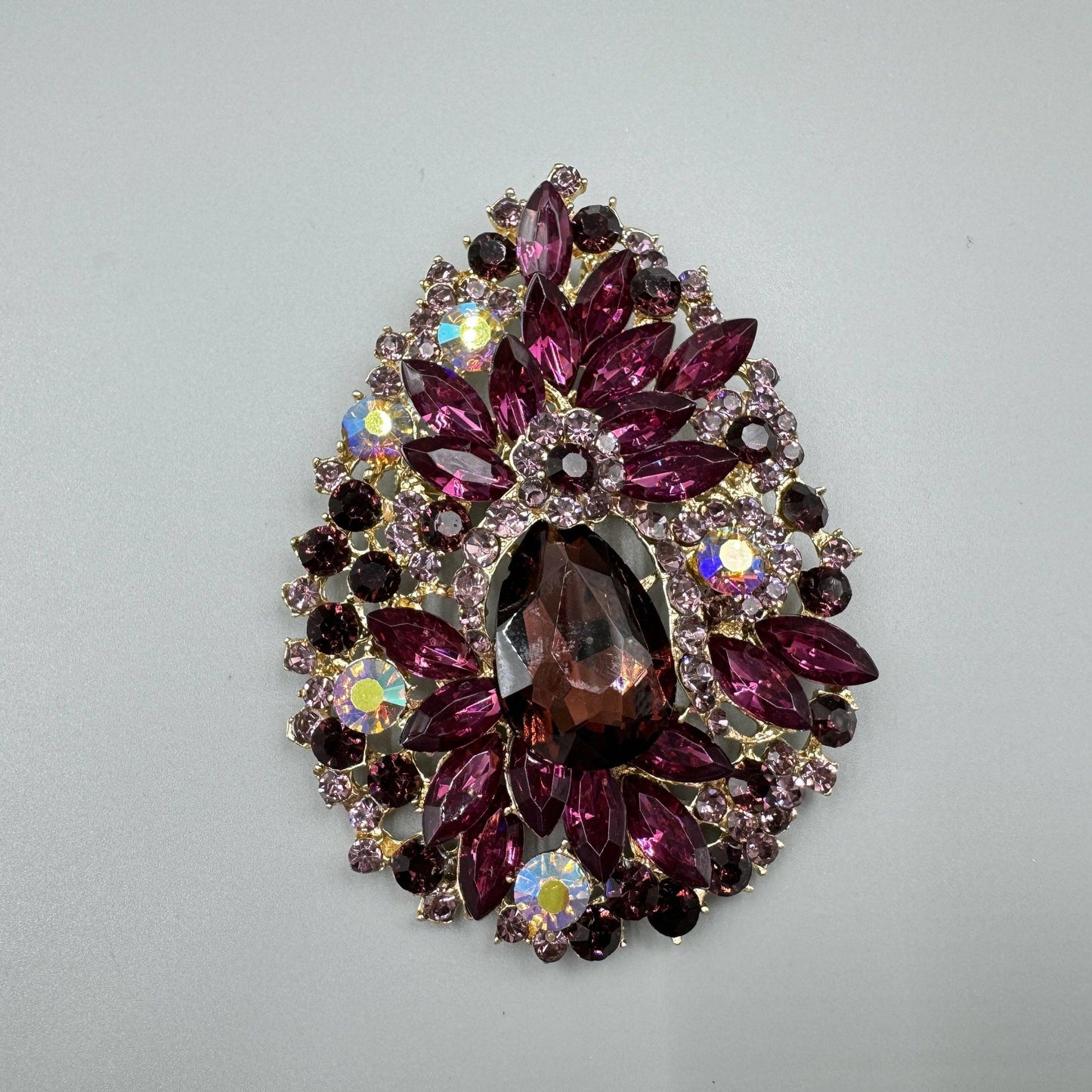Teardrop Rhinestone Brooch