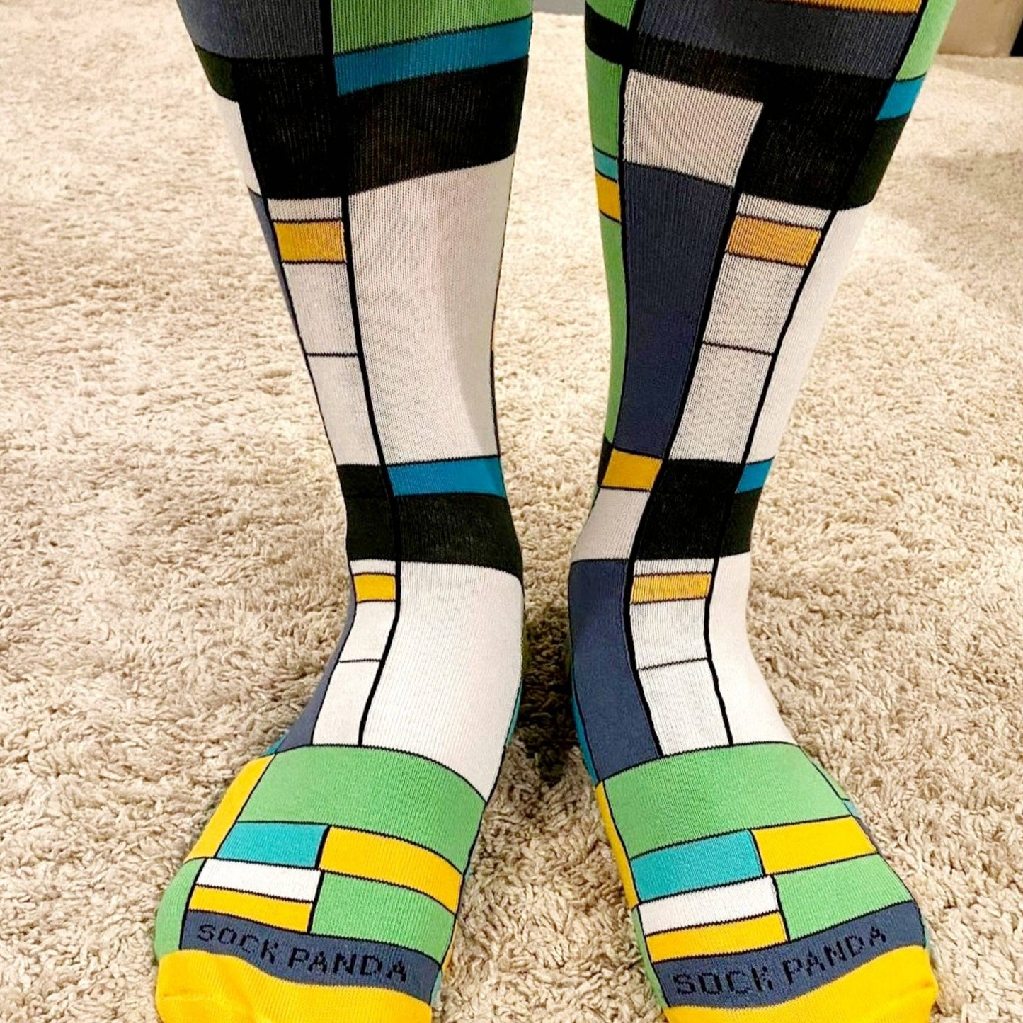 Mondrian Style Block Art Socks