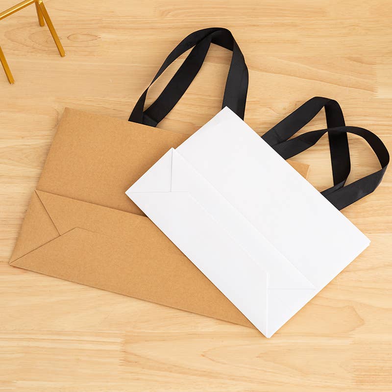 Premium Threaded Rope White Paper Gift Bag