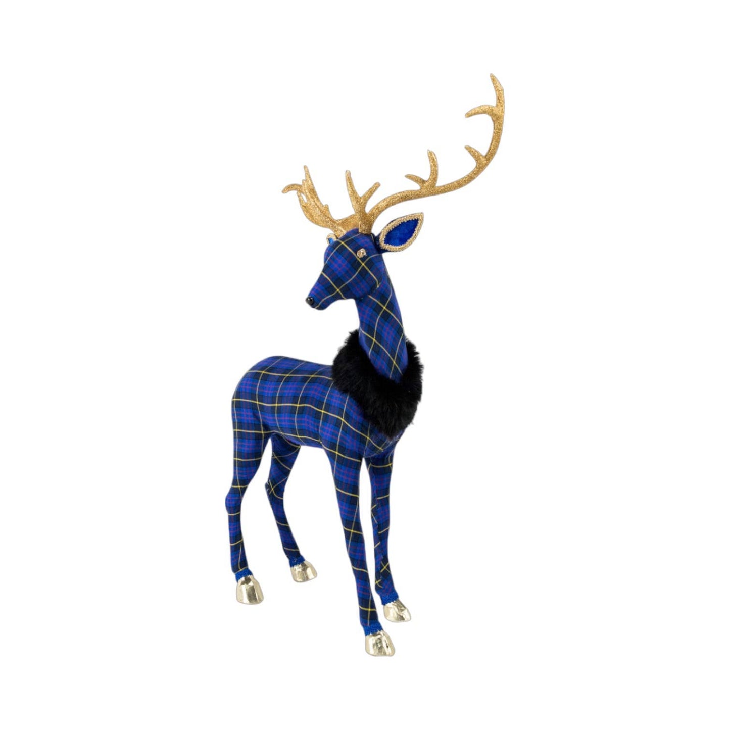 29.5in Blue Plaid Deer