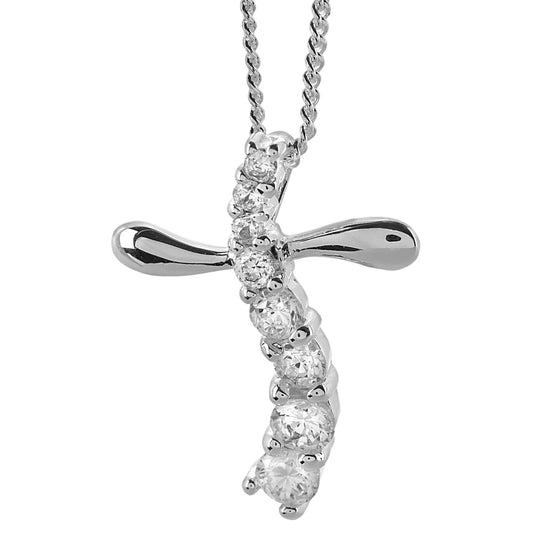 Silver Plated Journey Cross Necklace