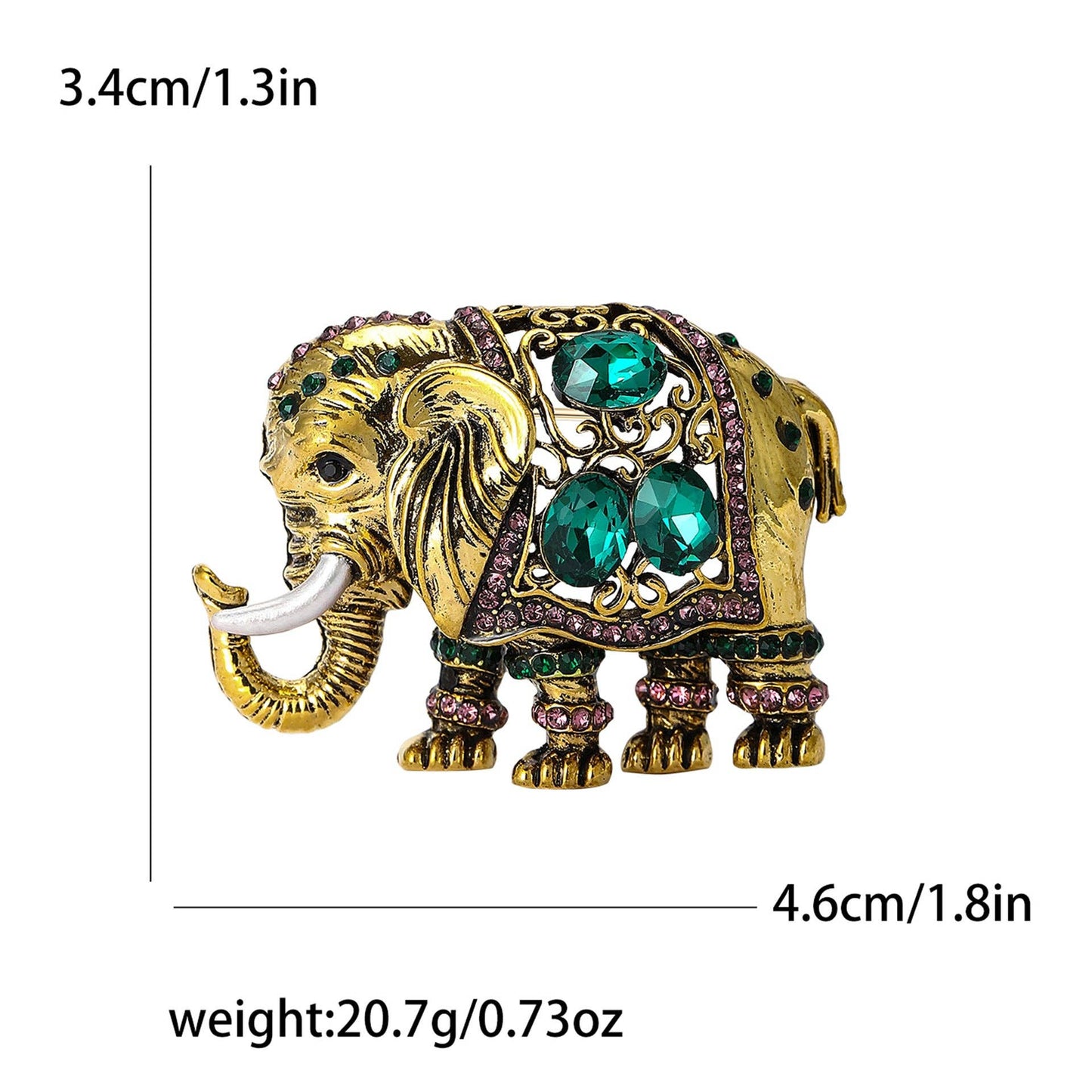 Elephant Rhinestone Brooch
