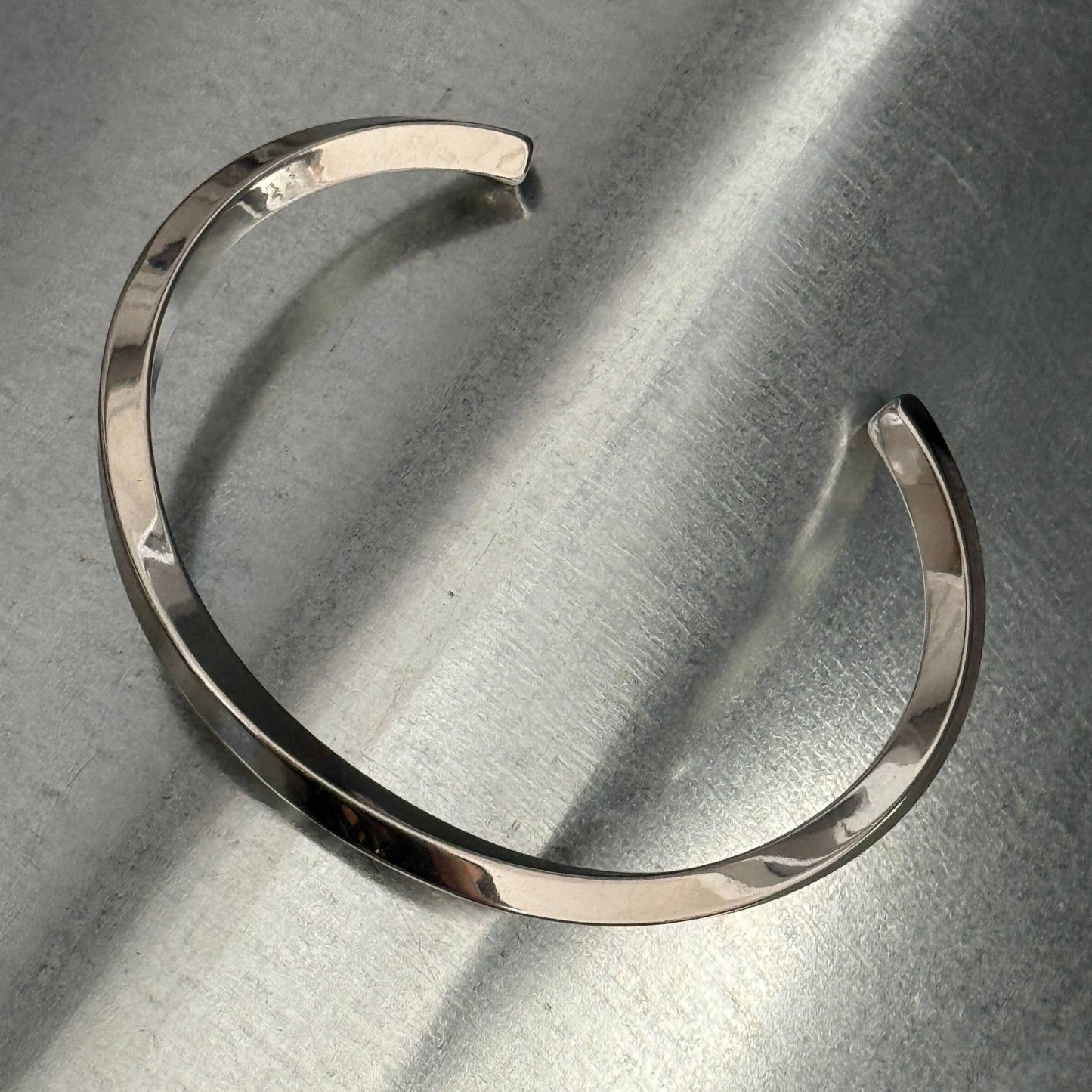 Men's Twisted Silver Cuff Bracelet, 4mm