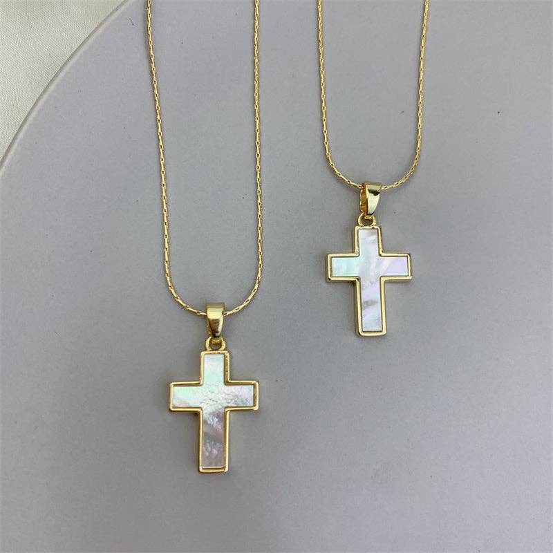 Mother Of Pearl Cross Pendant