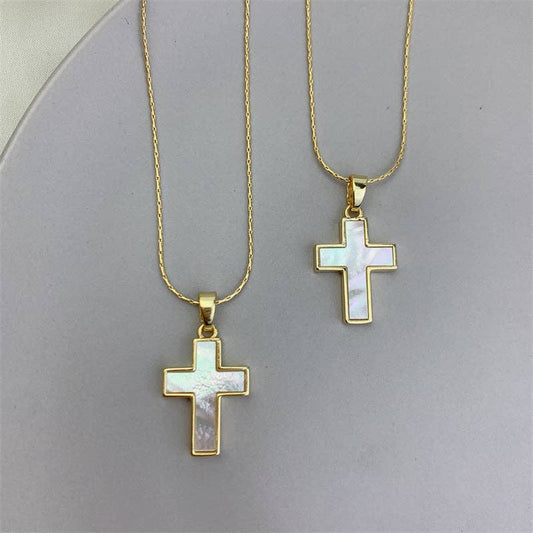 Mother Of Pearl Cross Pendant