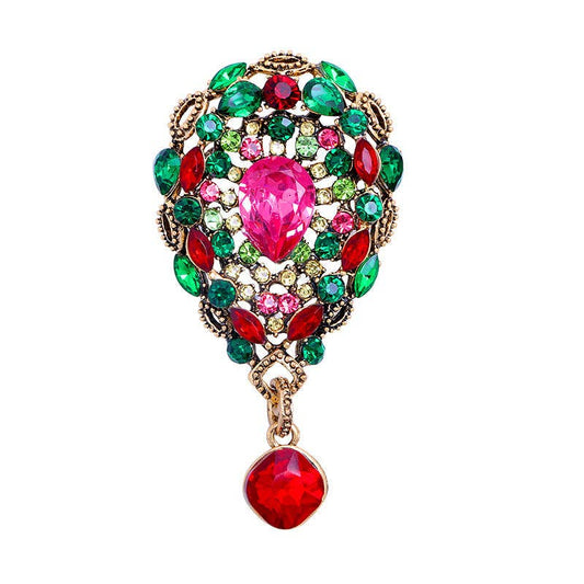 Teardrop Rhinestone Brooch