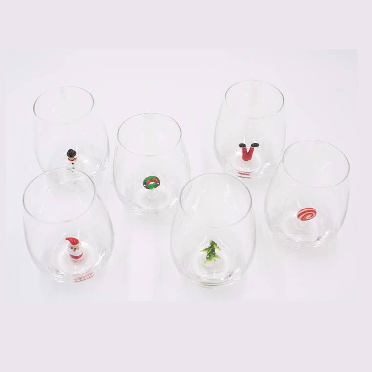 Stemless Decorated Wineglass