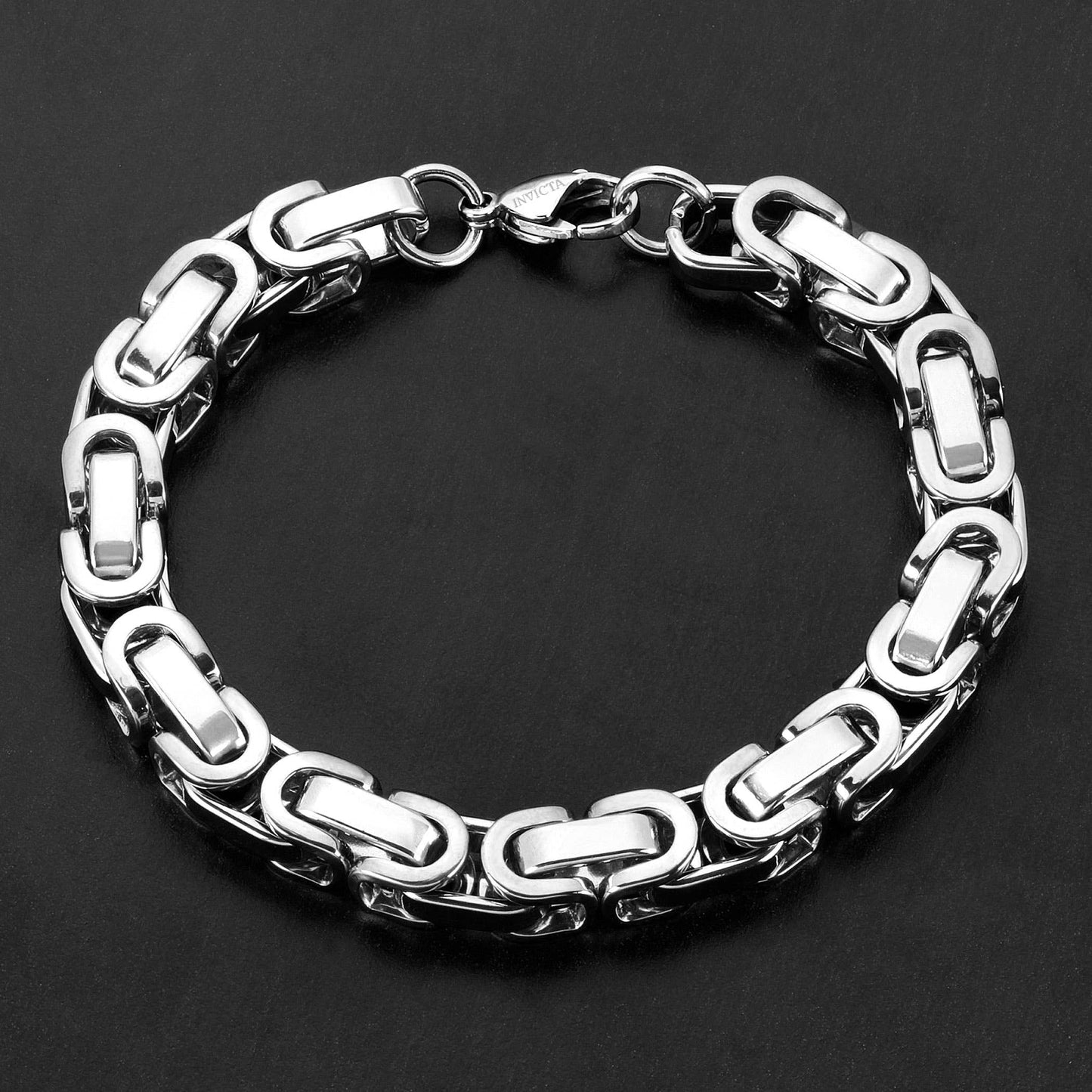 Invicta Jewelry Byzantine Chain Steel Bracelet (8mm) - 8.75"