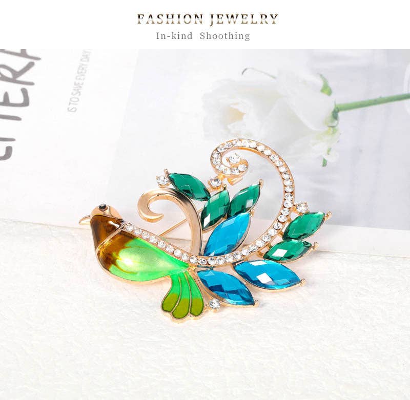 Bird Rhinestone Pin
