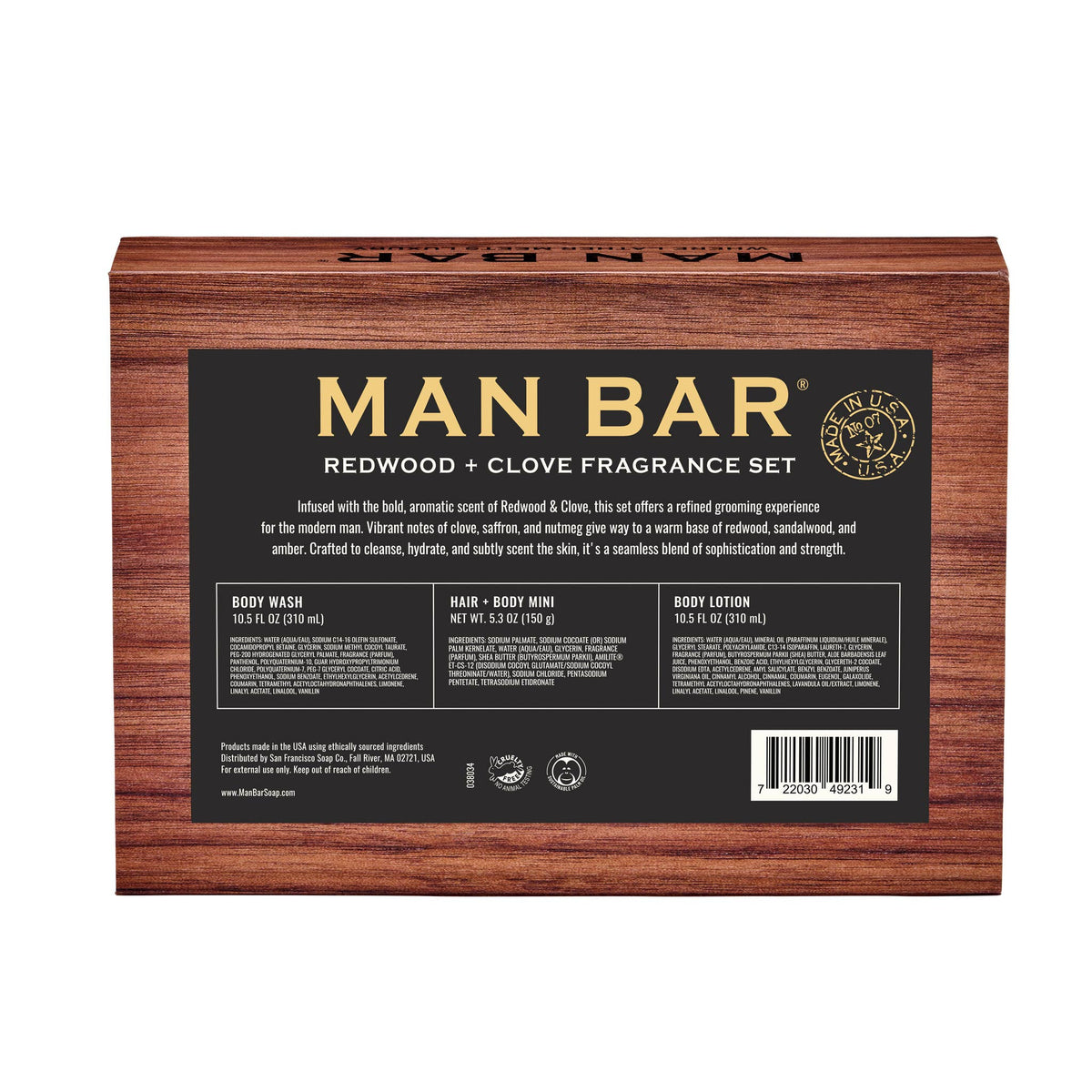 Man Bar Redwood & Clove Gift Set