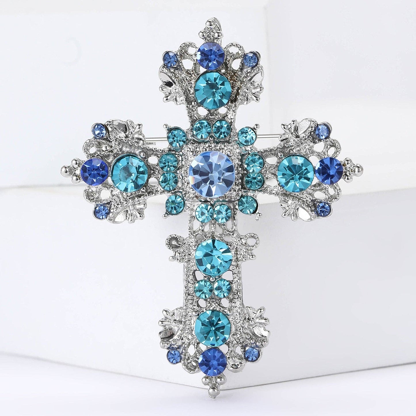 Cross  Alloy Rhinestone Brooch