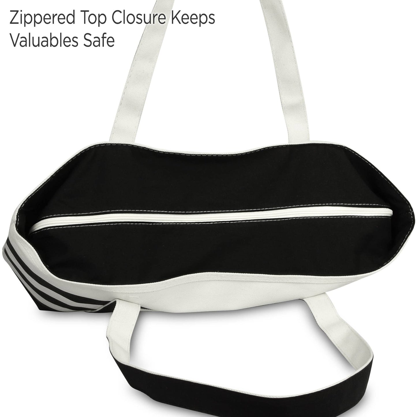 Dalix 23" Premium Striped Tote Bag