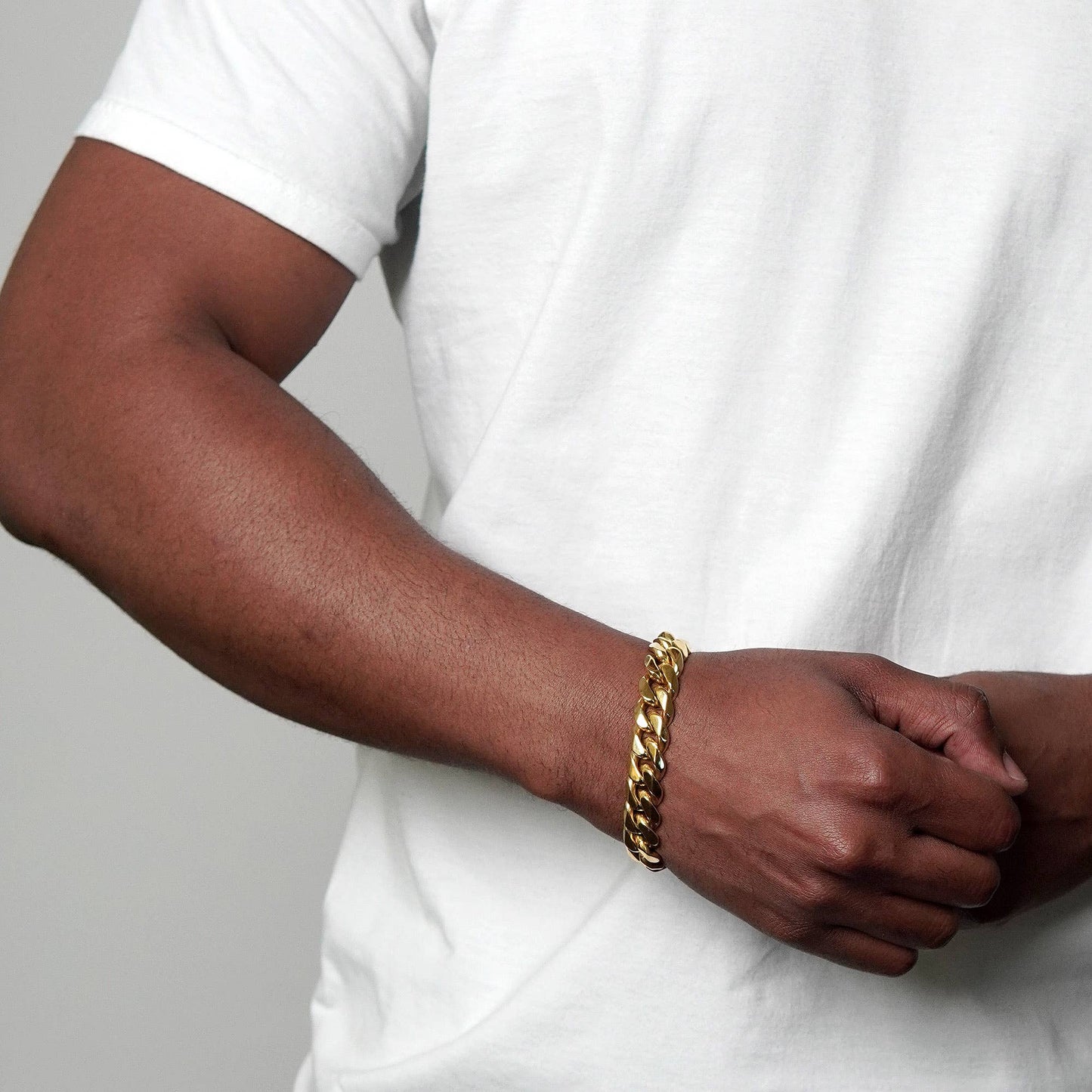 Invicta Jewelry Curb Chain Steel Bracelet (12mm) - 8.75"