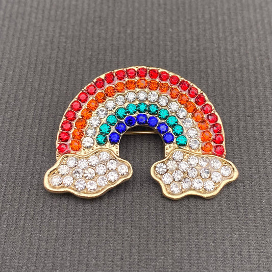 Rhinestone Rainbow Brooch