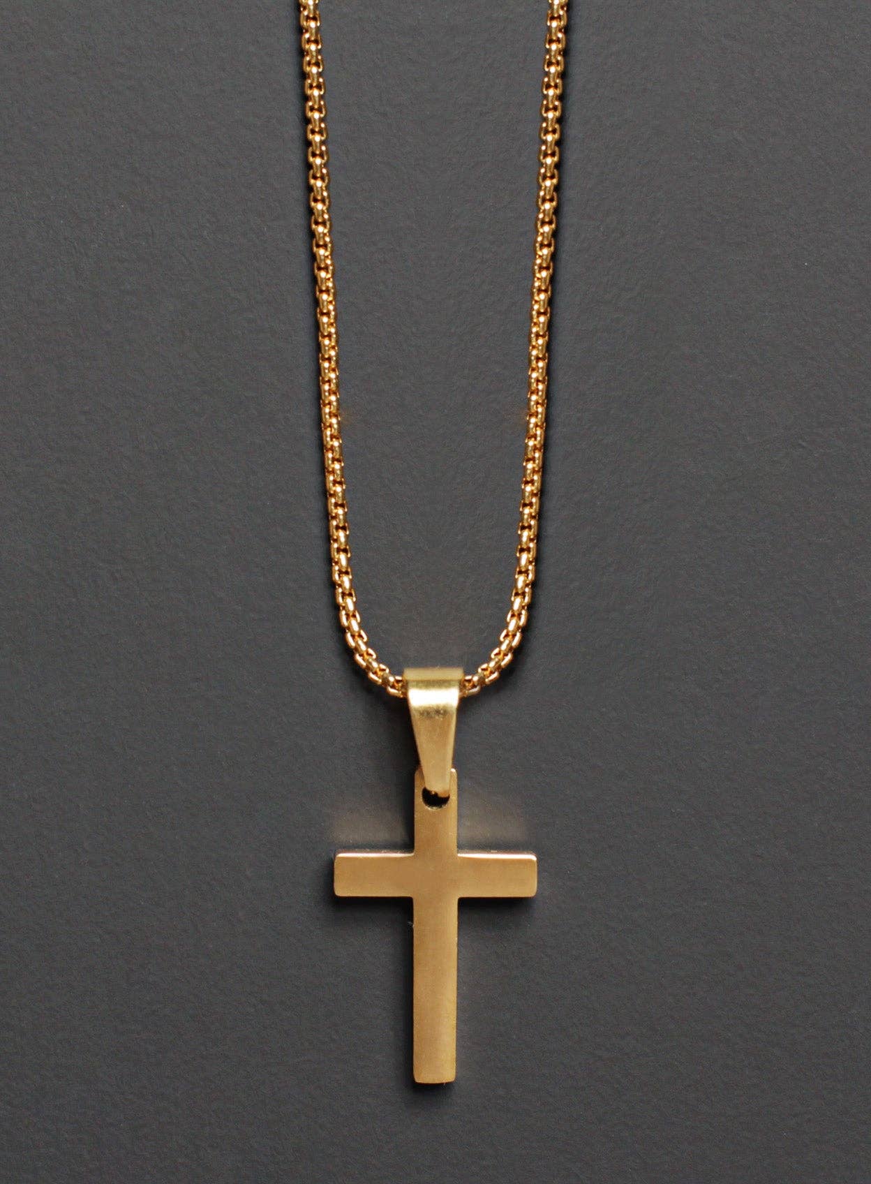 Medium Gold Cross Necklace