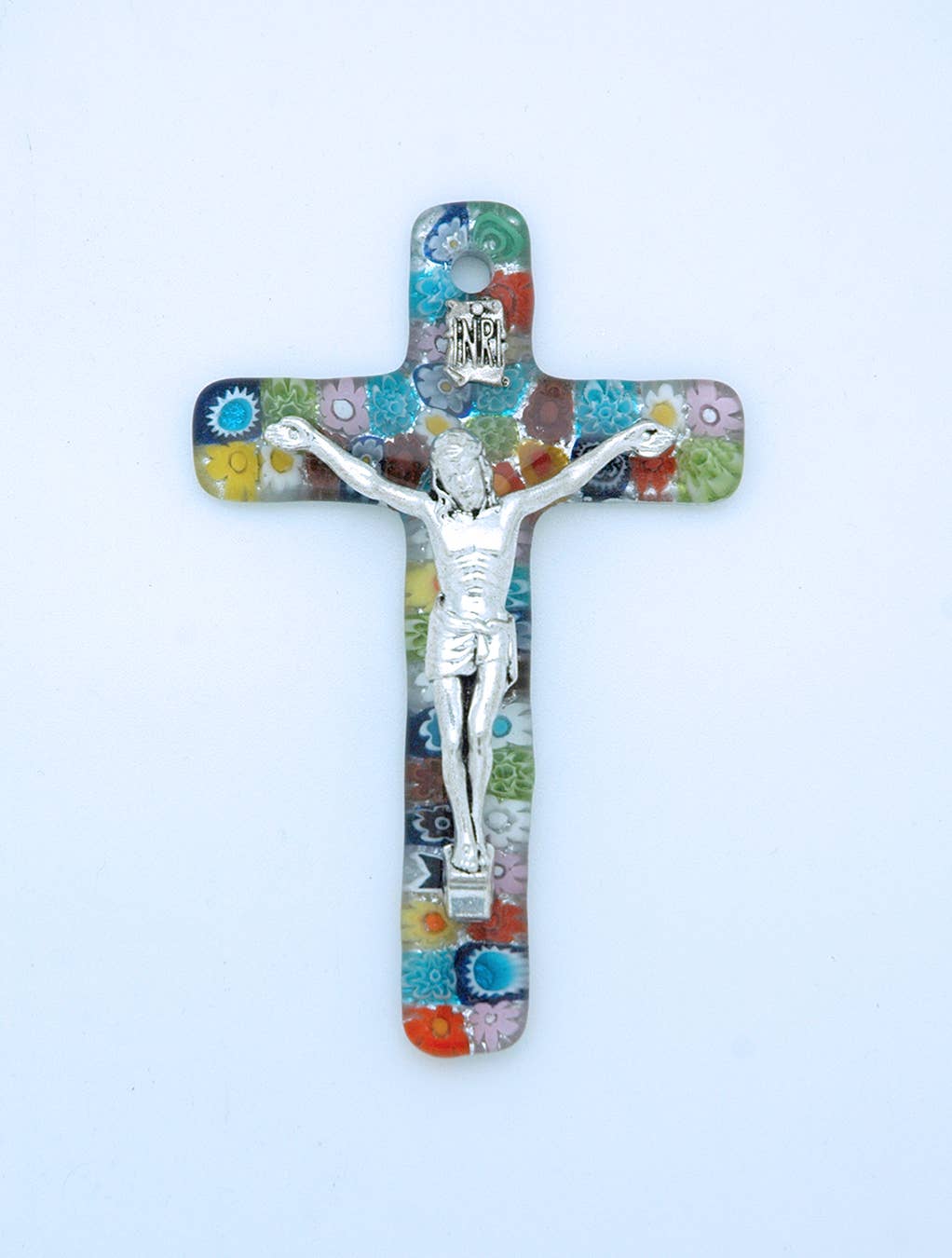 Italian Murano Millefiori Glass Cross