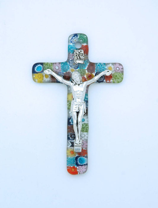 Italian Murano Millefiori Glass Cross