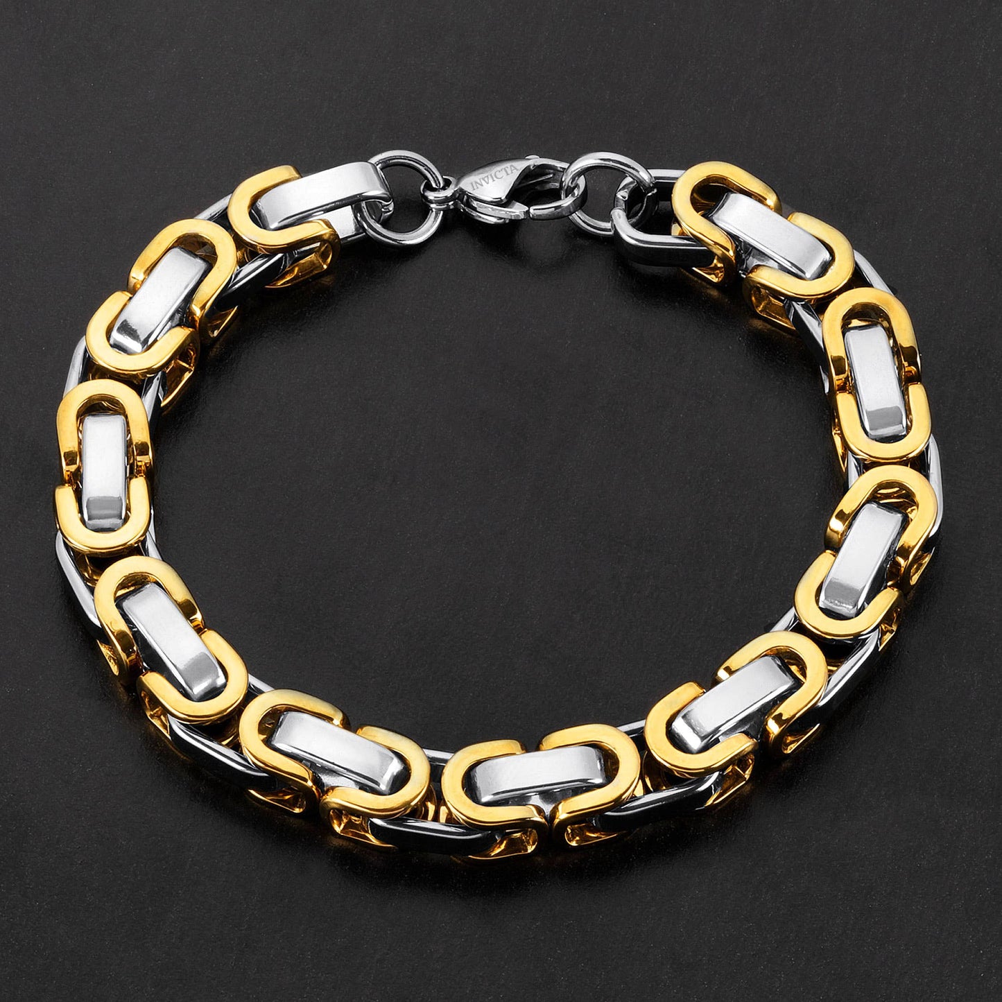 Invicta Jewelry Byzantine Chain Steel Bracelet (8mm) - 8.75"