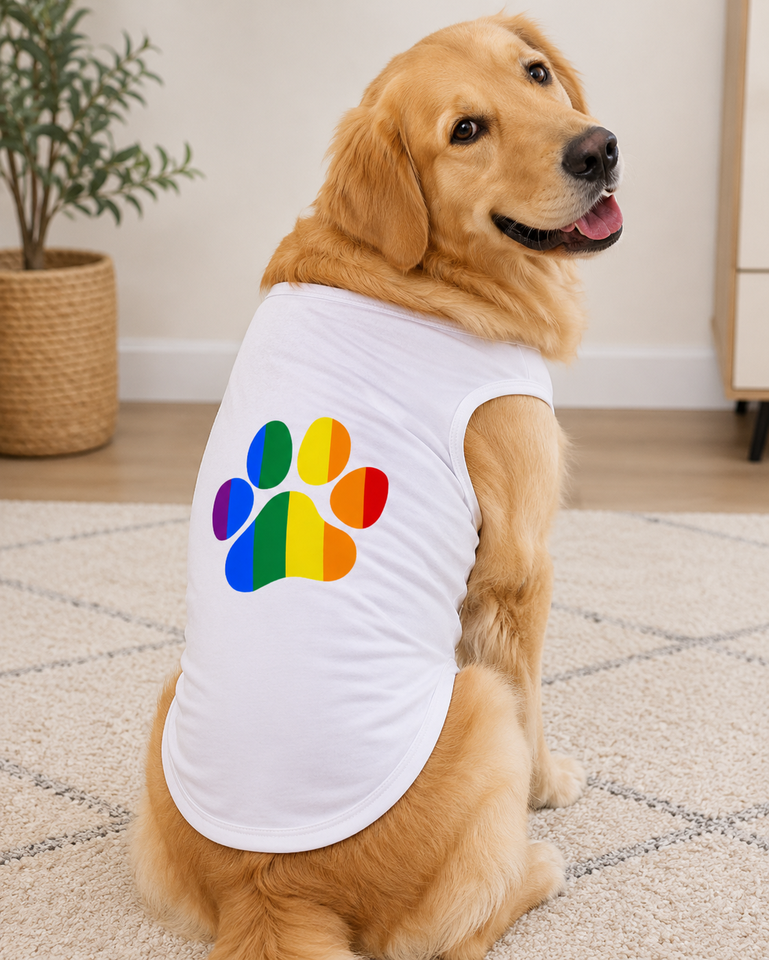 Rainbow Paw Pride Dog Shirt | Stretch Pet Tee