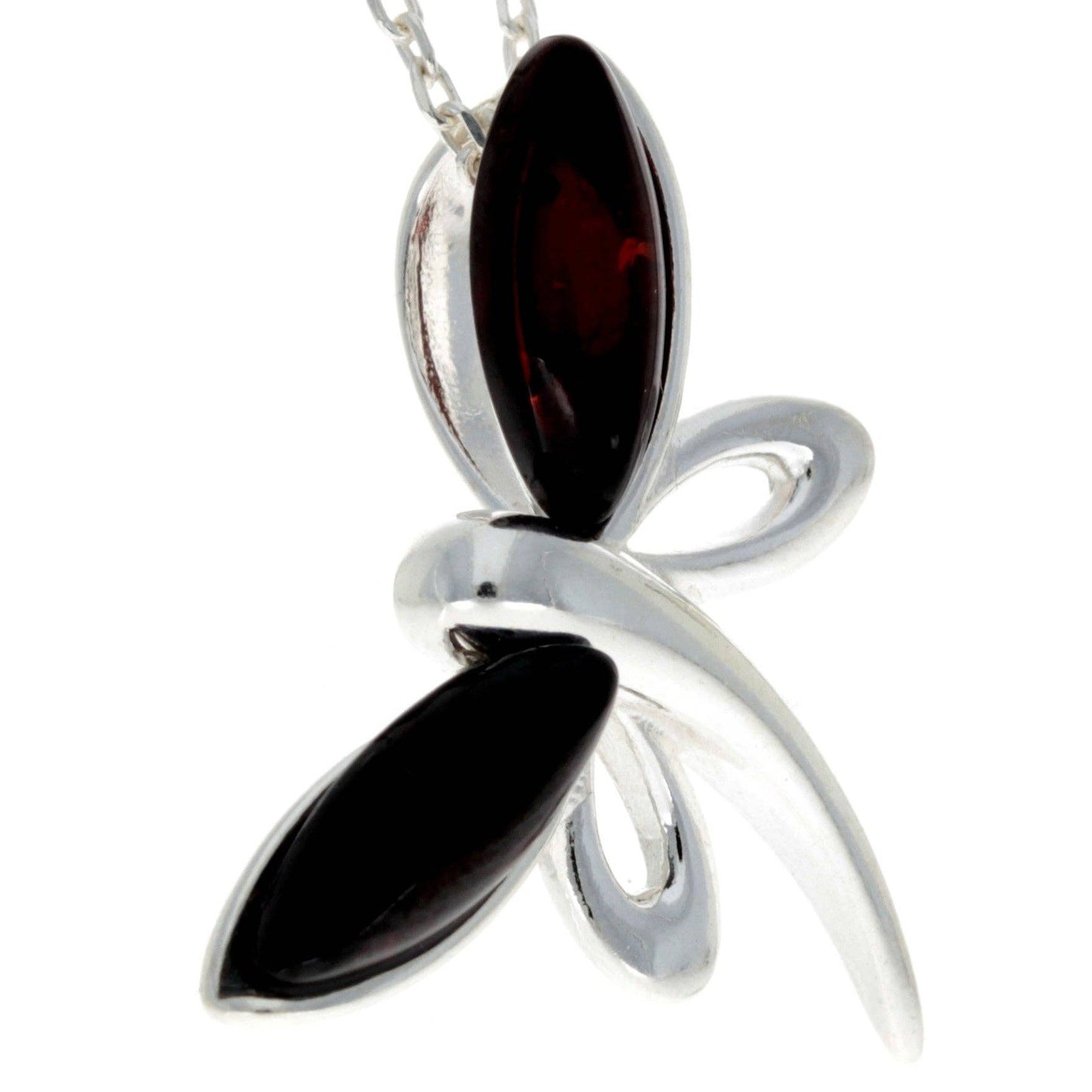 925 Sterling Silver Butterfly with Baltic Amber