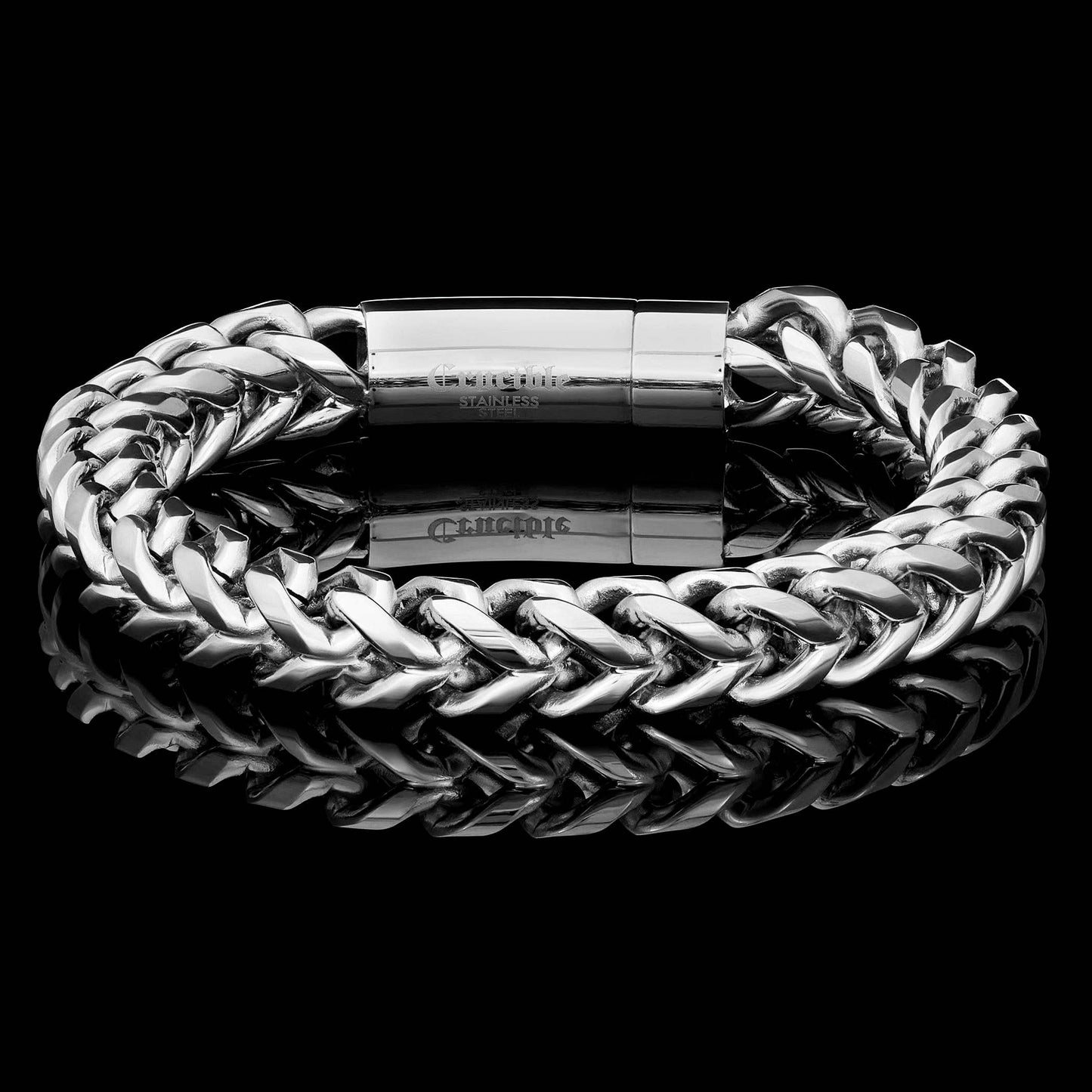 Crucible Rounded Franco Chain Steel Bracelet (10mm)